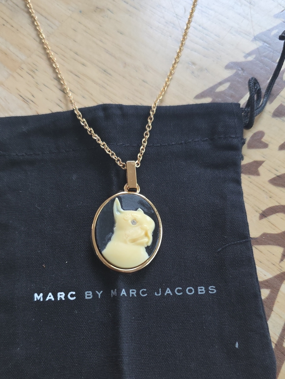Marc By Marc Jacobs French Bulldog Cameo Pendant Necklace